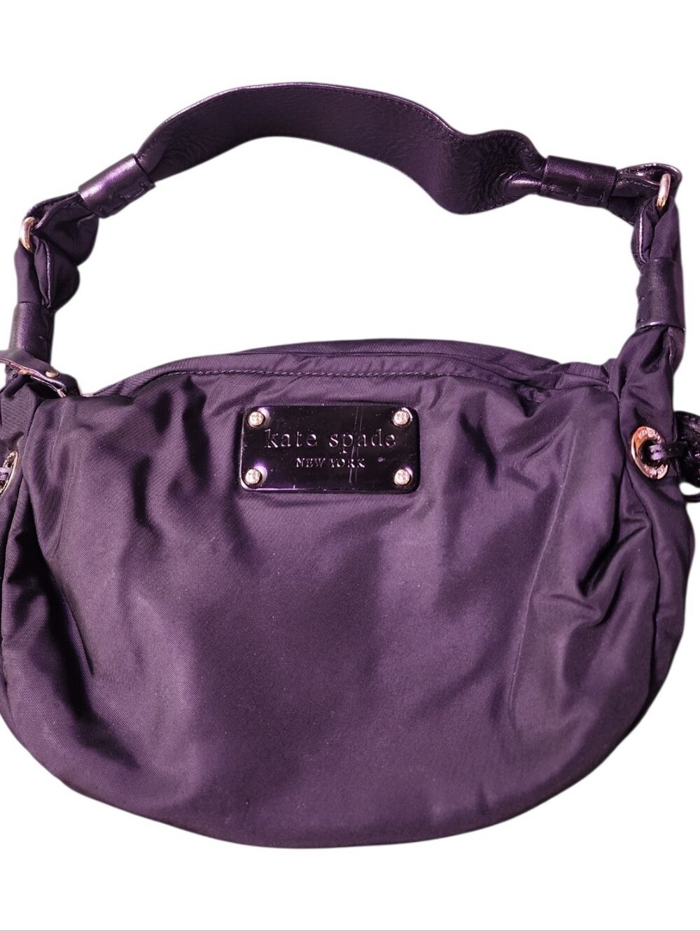 Kate Spade Black Microfiber Shoulder Baguette Bag Vintage 90s